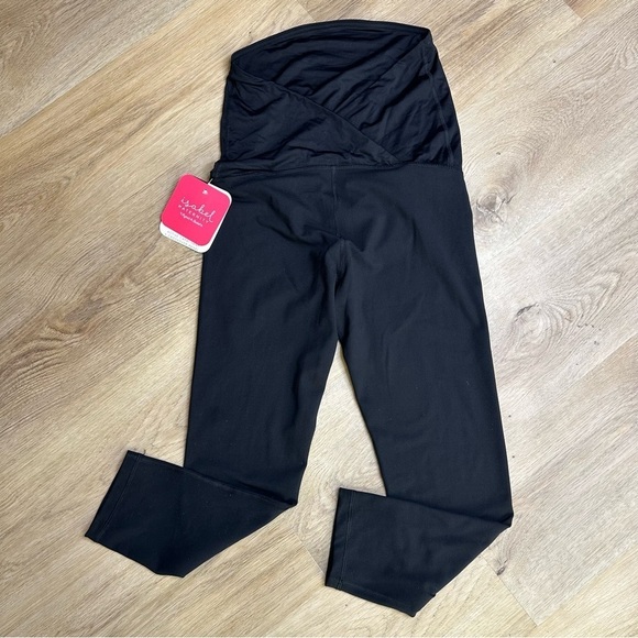 NWT Isabel Maternity Belly Panel Black Leggings size S - Picture 2 of 5